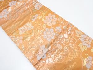 道長取りに草花模様織り出し名古屋帯